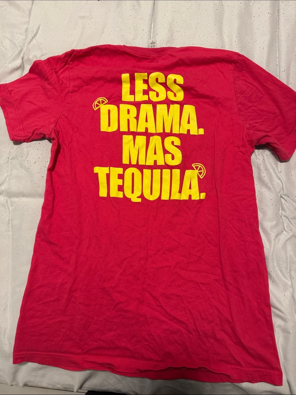 Gildan Red T-Shirt with Yellow Tequila Slogan